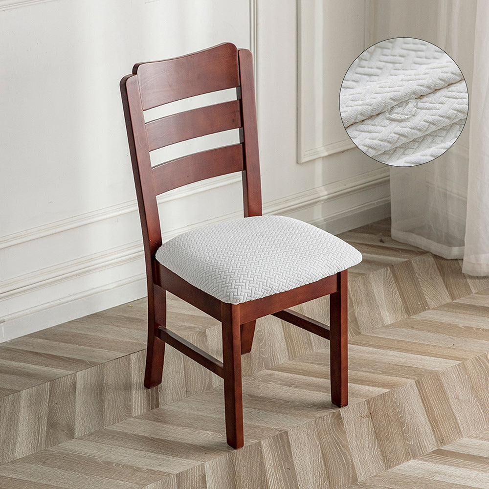 Housse Assise Chaise Velours Antidérapante VELINA White-48x48x8cm