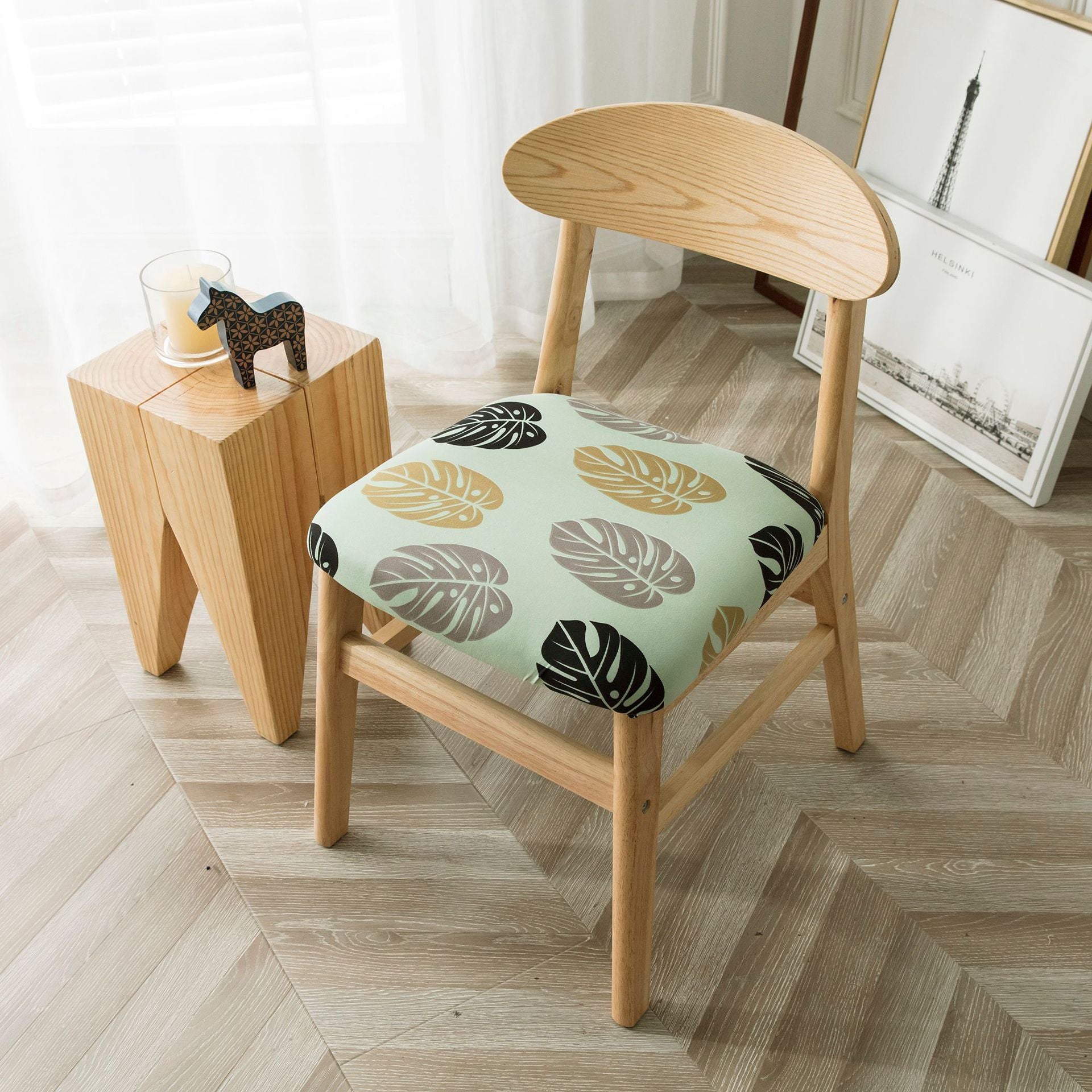 Housse Assise Chaise Scandinave POLY-NORD Love home-45x50cm
