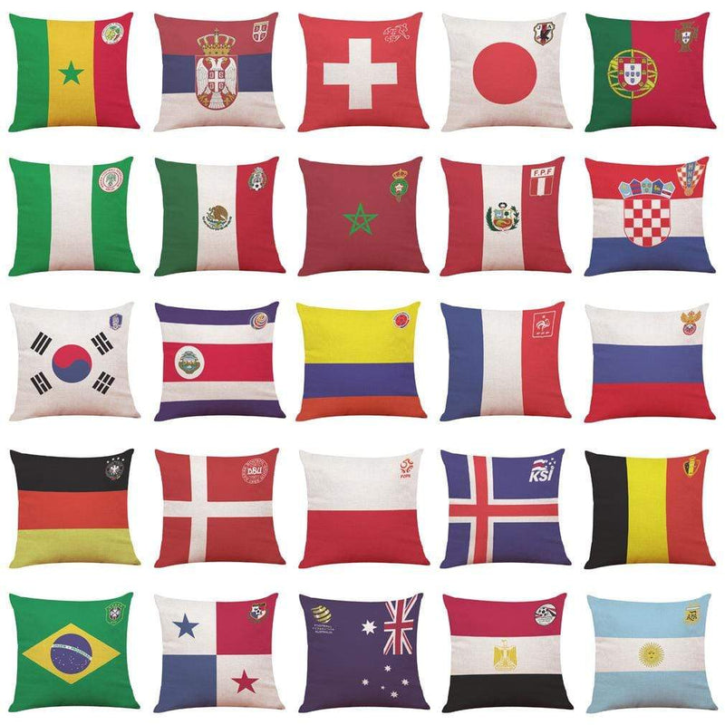 Oreiller aux couleurs des drapeaux des équipes de la coupe du monde | Housse De France
