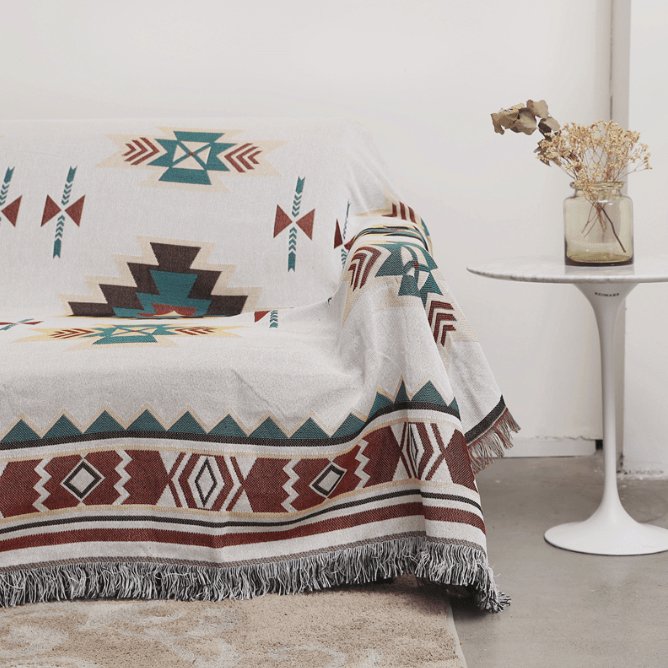 Serviette de canapé en moquette de style ethnique | Housse De France