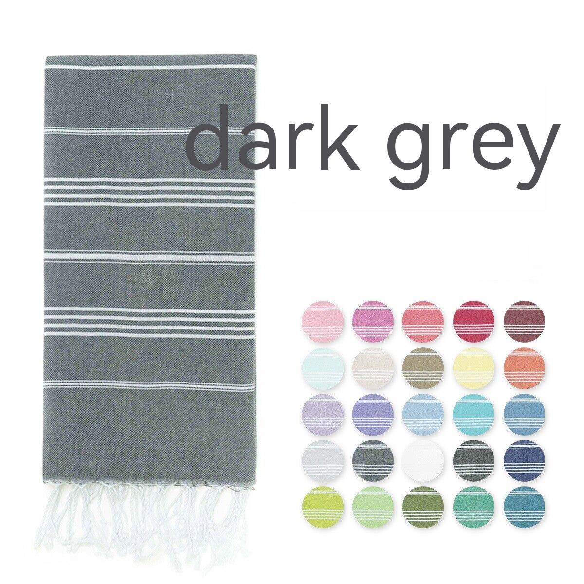 Serviette de Plage Coton TASSIMO Turkish Stripes Dark Gray-90x180