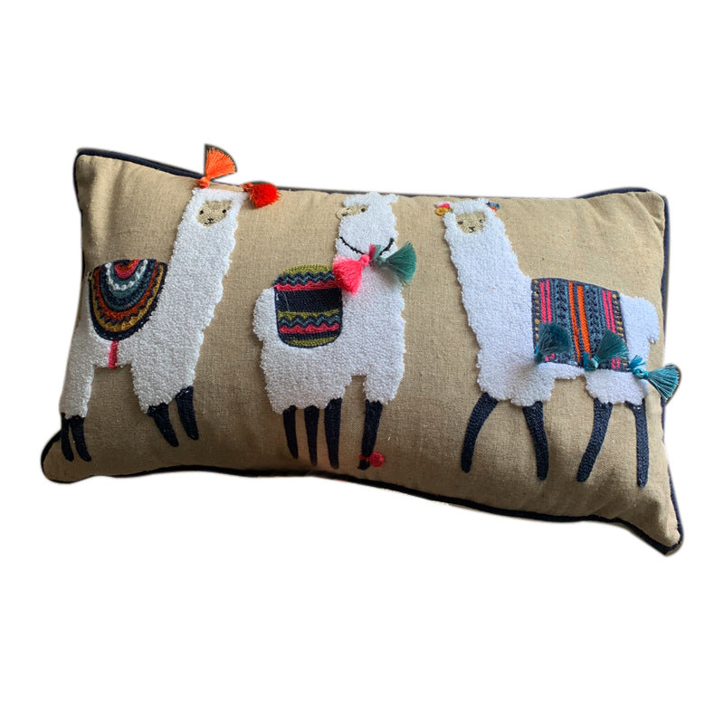 Housse de Coussin Cartoon LINELAX Alpaca-30x60cm