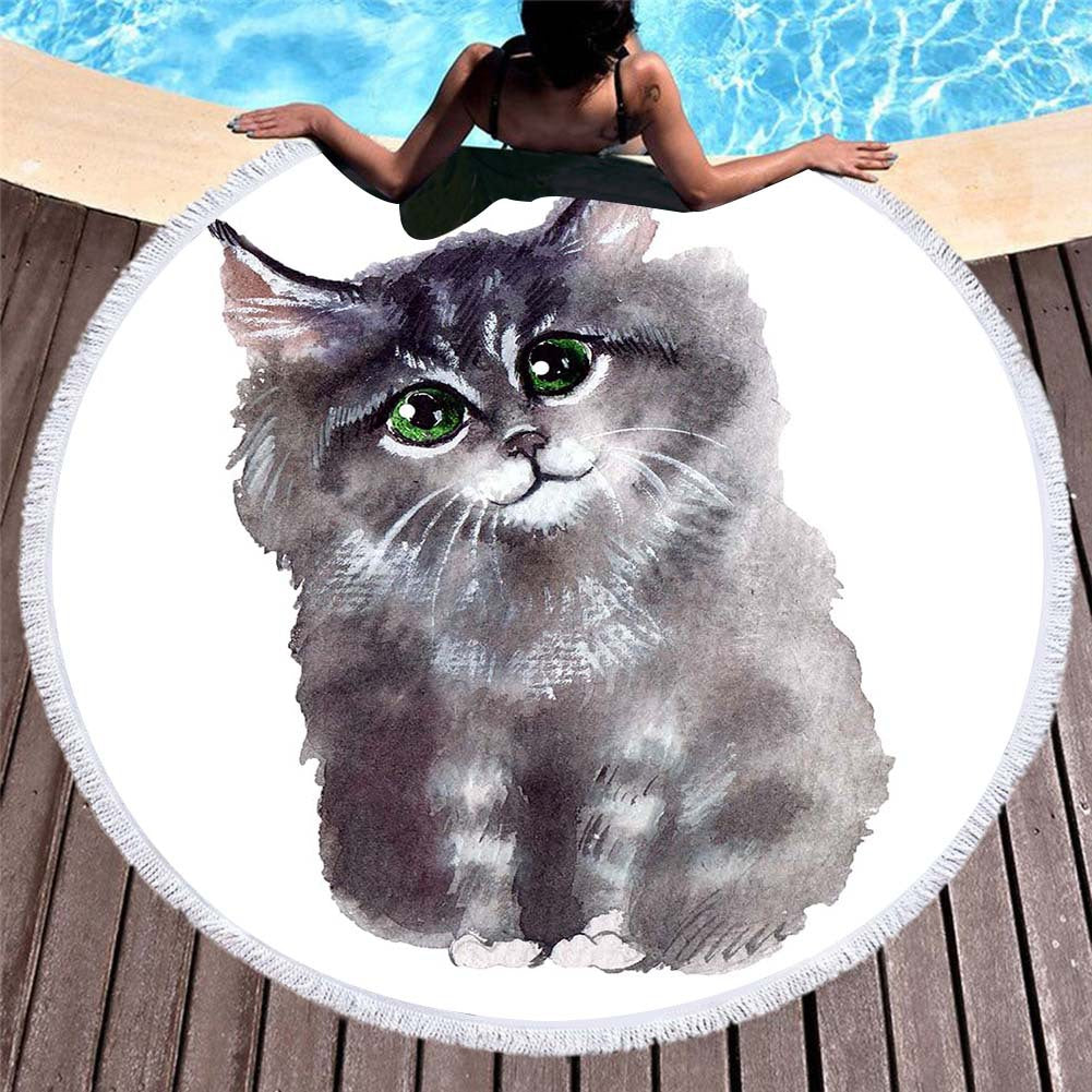 Serviette de Plage Animale Print MINOU 8style-150x150cm