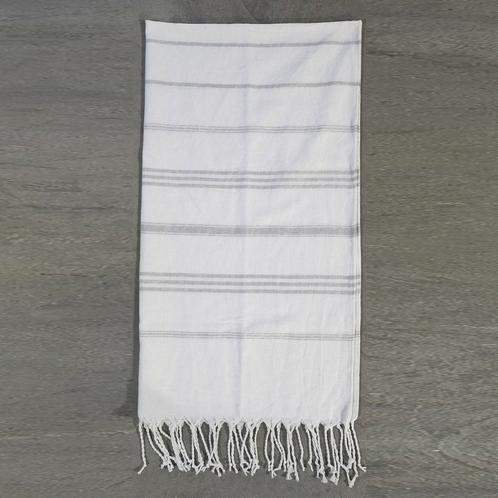 Serviette de Plage Coton TASSIMO Turkish Stripe White Gray-100X180cm