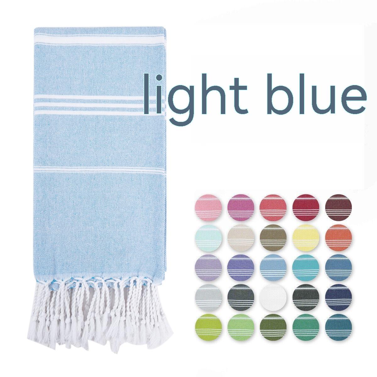 Serviette de Plage Coton TASSIMO Turkish Stripe Light Blue-100X180cm