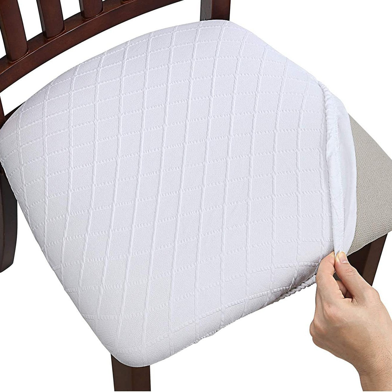 Housse Assise Chaise Moderne DIAMARA White-04 Style