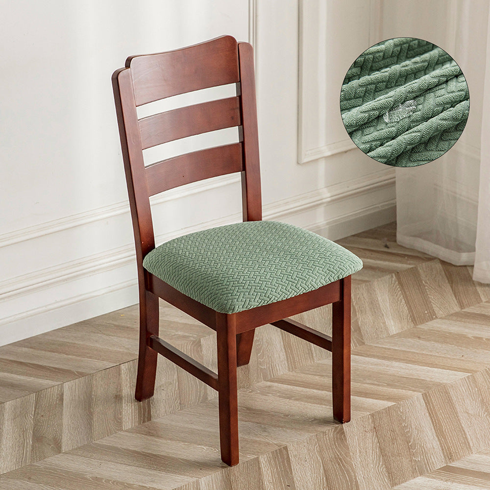 Housse Assise Chaise Velours Antidérapante VELINA Green-48x48x8cm