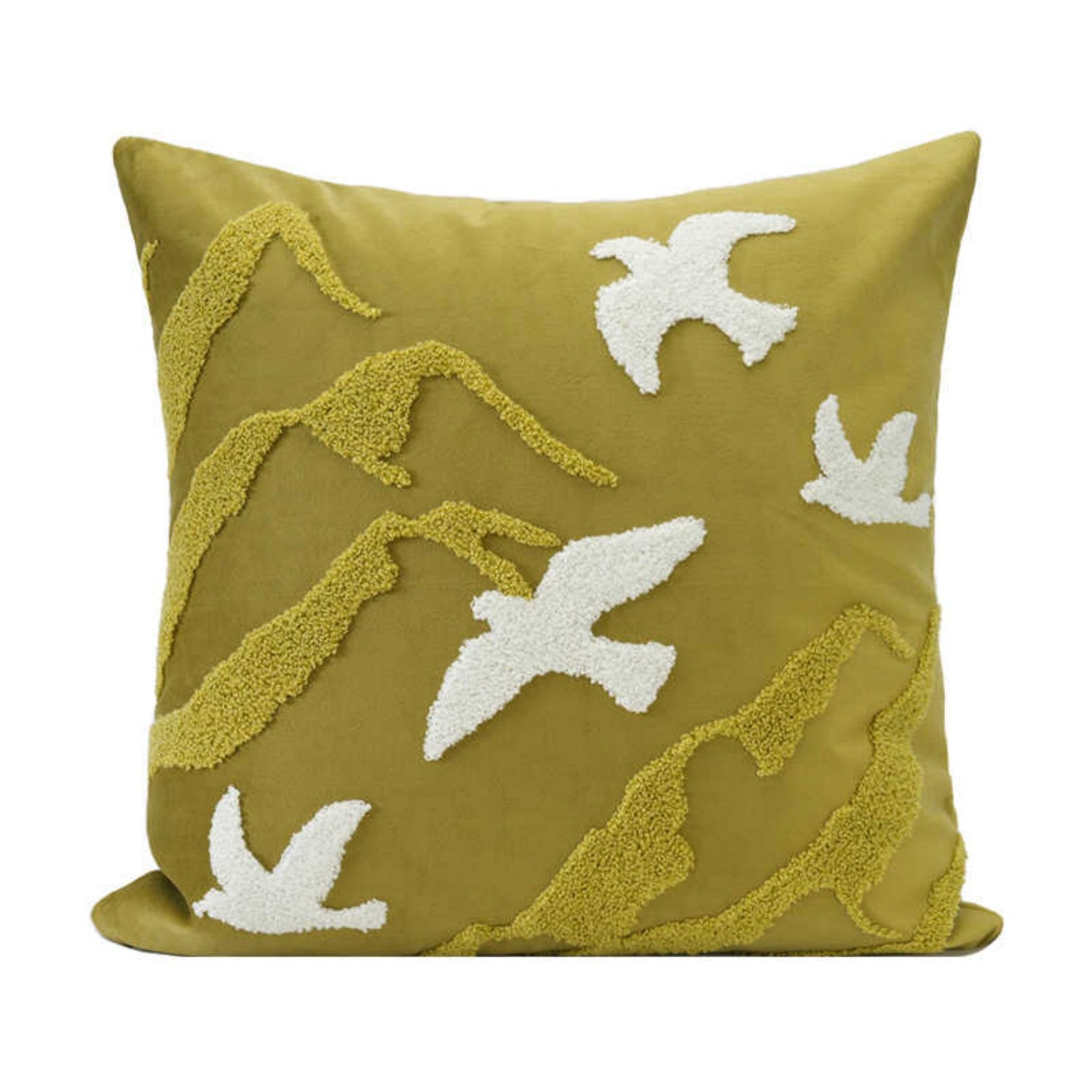 Coussin Déco Velours ANTRIS Green flying bird 45x45cm-Pillow case