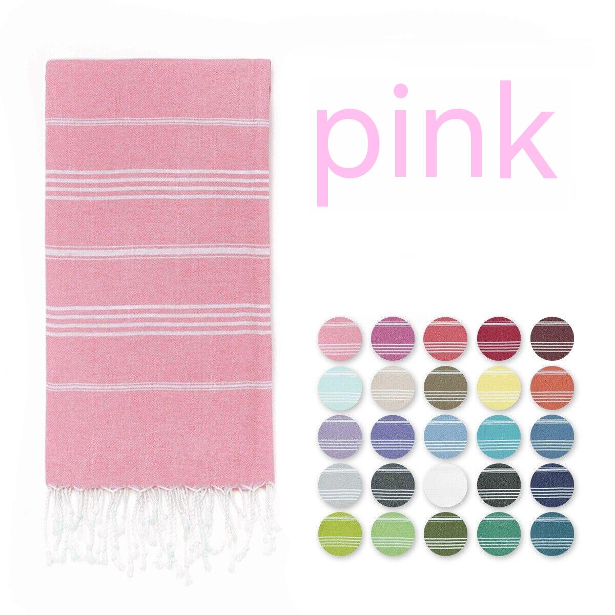 Serviette de Plage Coton TASSIMO Turkish Stripe Pink-100X180cm