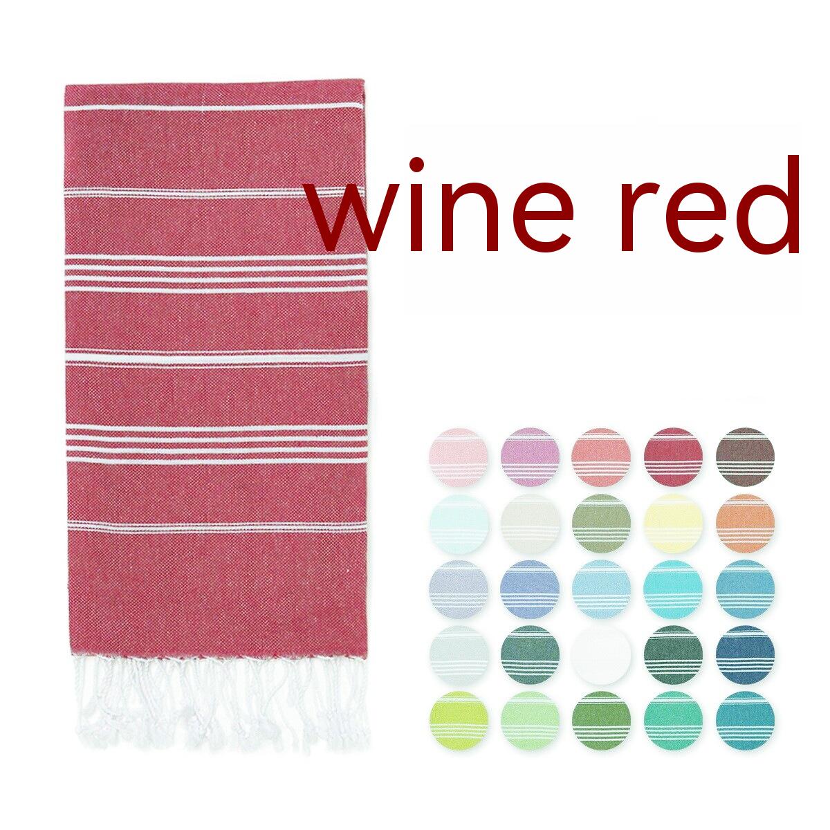 Serviette de Plage Coton TASSIMO Turkish Stripes Wine Red-90x180