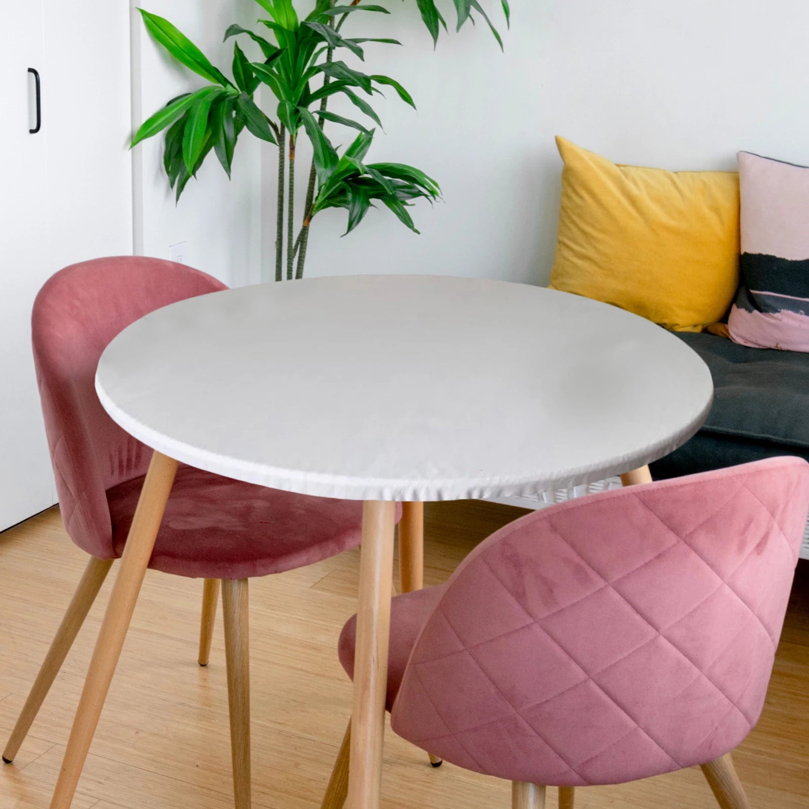 Juste de table ronde imperméable, protection de gril, nappe ronde en polyester, réglable, housse de table couvertes avec bord élastique 60-120cm Housse de France