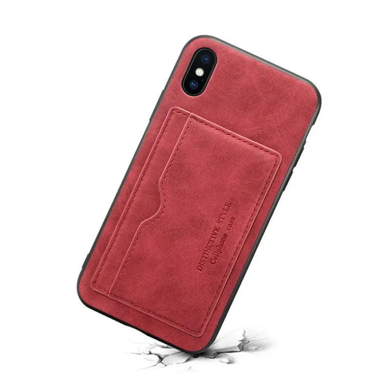 Coque Téléphone Cuir MagSLIM Red-iPhone8 7