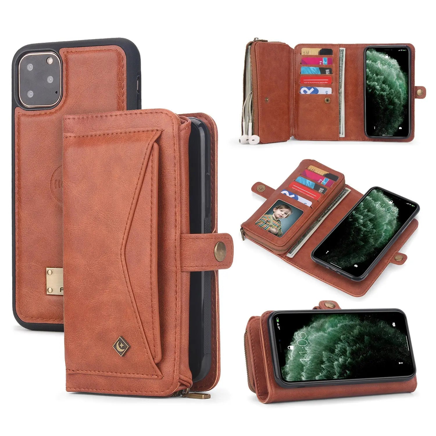 Coque Téléphone Magnétique ZORLO Brown-Samsung S10 Plus
