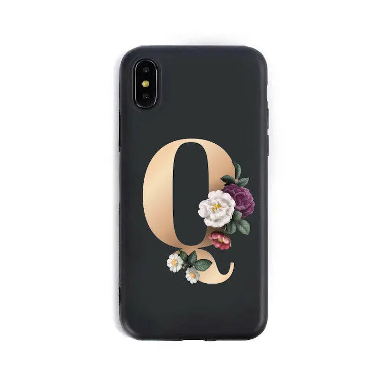 Coque de Téléphone Alphabet Fleuris ZYRA Q-X XS