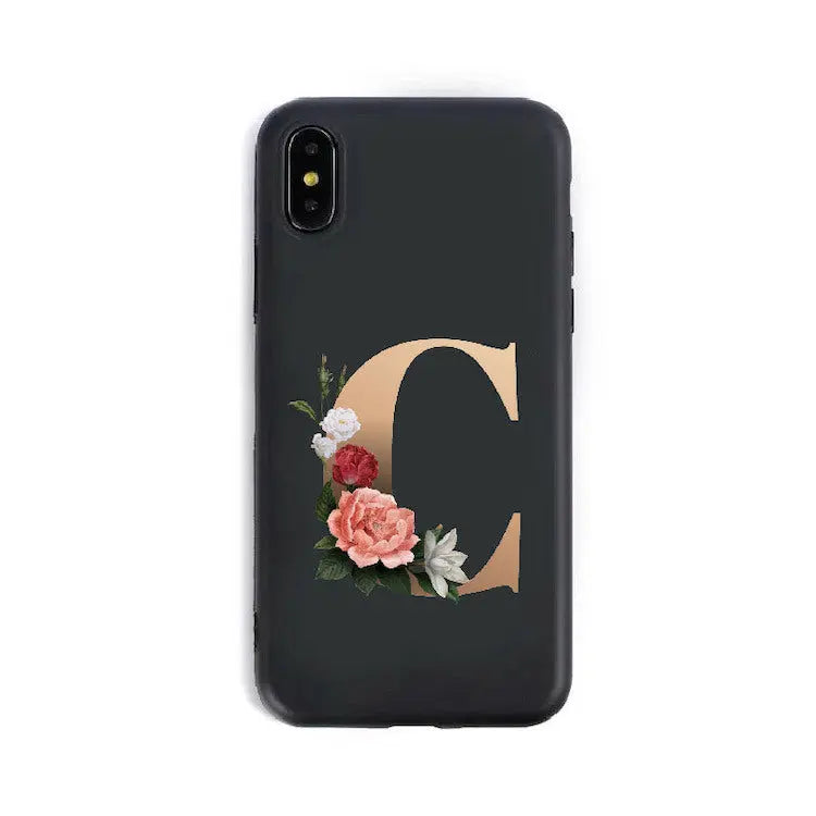 Coque de Téléphone Alphabet Fleuris ZYRA C-6 6S