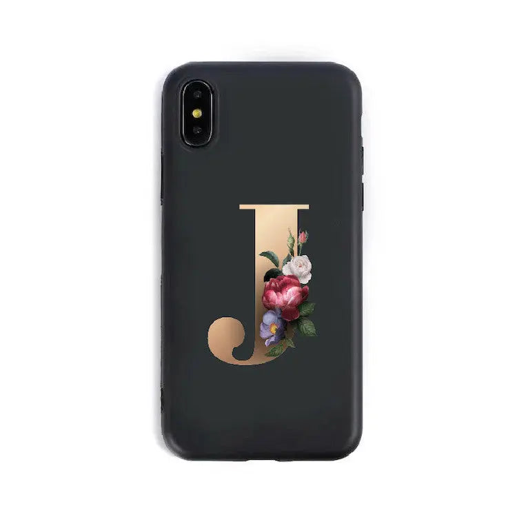 Coque de Téléphone Alphabet Fleuris ZYRA J-XR