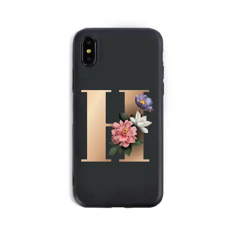 Coque de Téléphone Alphabet Fleuris ZYRA H-7 8