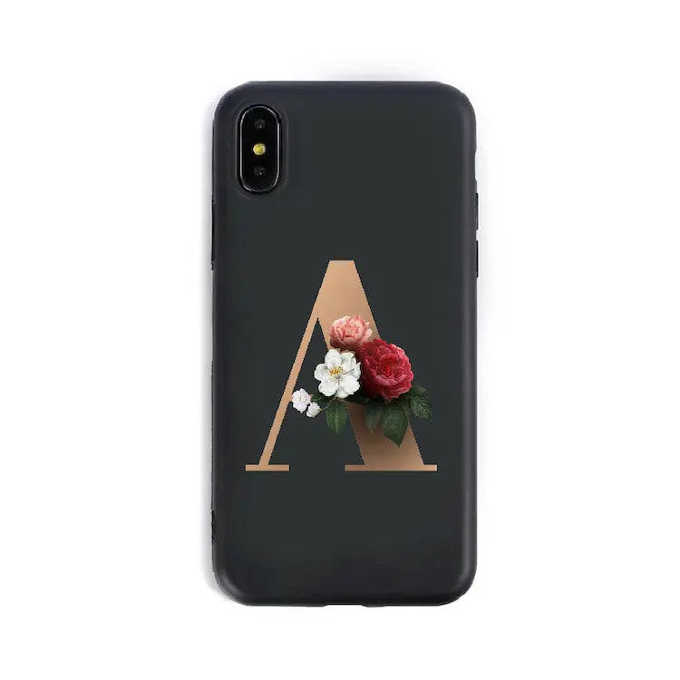 Coque de Téléphone Alphabet Fleuris ZYRA A-7 8