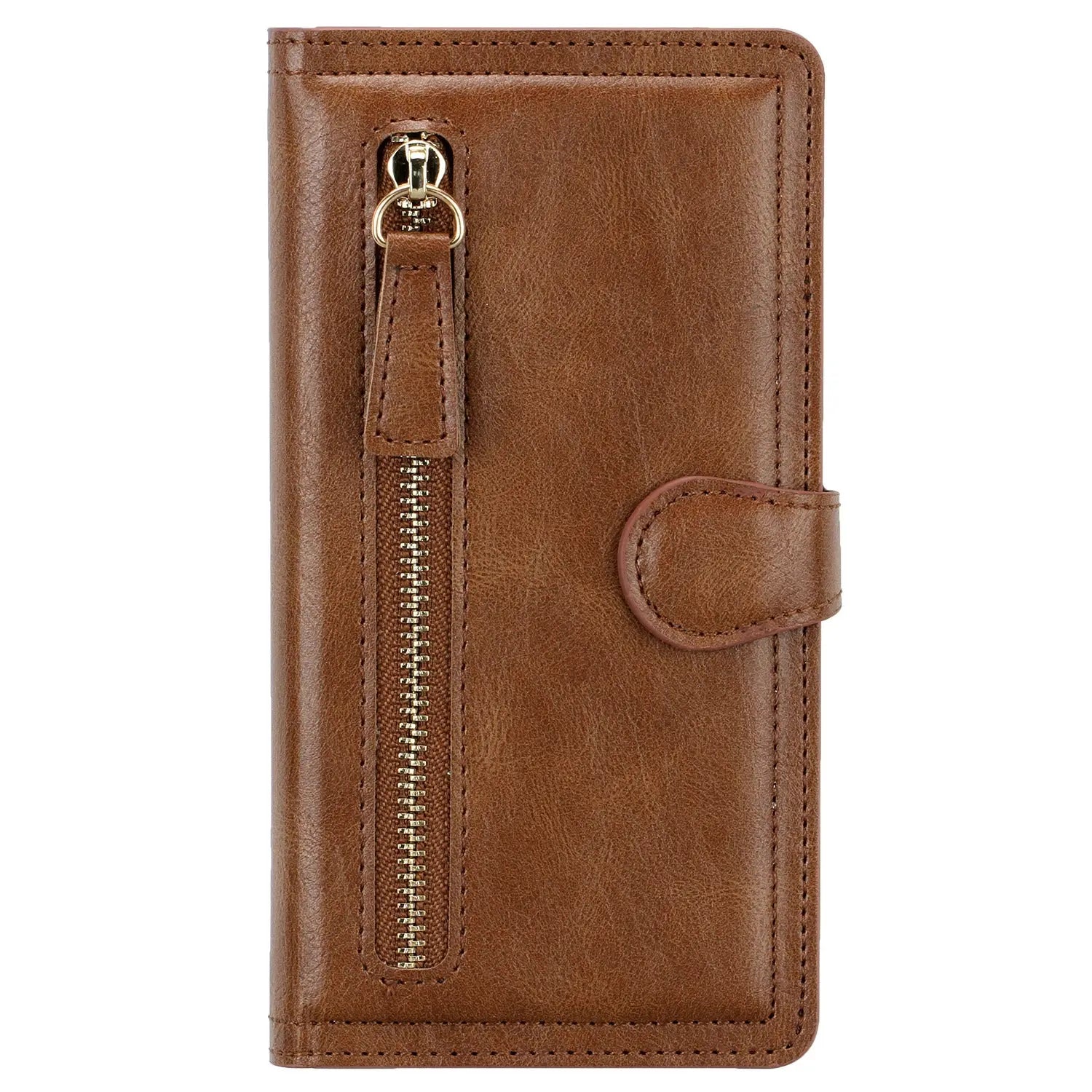 Coque de Téléphone Cuir Zippé ZALTAN Coffee-Iphone 12/12Pro