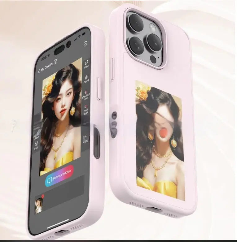 Coque de Téléphone E-Ink Personnalisable ZYNIO Pink-IPhone12pro
