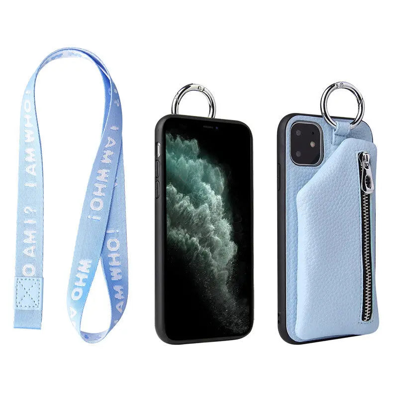 Coque de Téléphone Mode PU LEXOR bluewith lanyard-iPhone11pro(5.8)