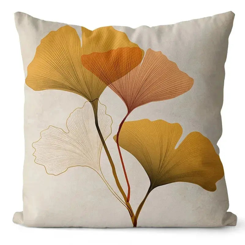 Coussin Ginkgo Géométrique POLYZEN Housse de France