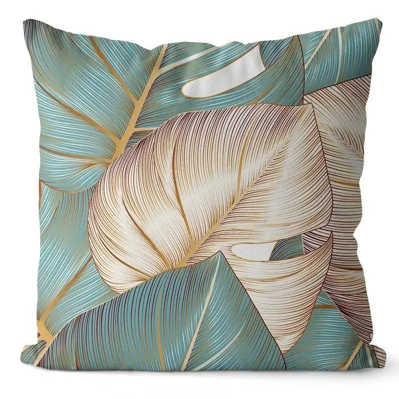 Coussin Ginkgo Géométrique POLYZEN Housse de France