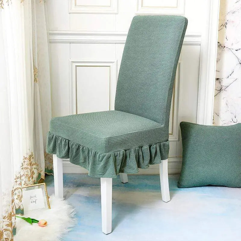 Couvre-chaise élastique à jupe en dentelle résistante à l'eau - Housse De France