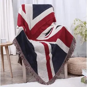 FLAG - Serviette de canapé en tissu épaissi - Motif USA et UK - Housse de France