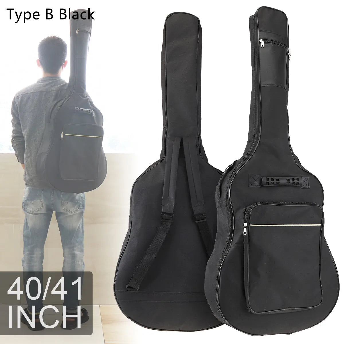 40/41 pouces Oxford tissu guitare acoustique/guitare électrique Double sangles guitare rembourrée coque souple Gig sac sac à dos étanche Housse de France