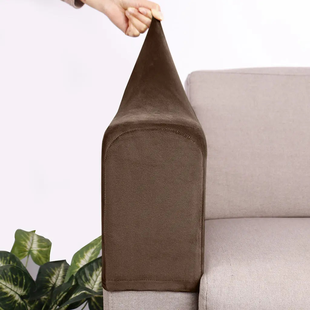 Housse Accoudoir Velours Moderne FOXYLE Khaki-Free Size A Set Of 2