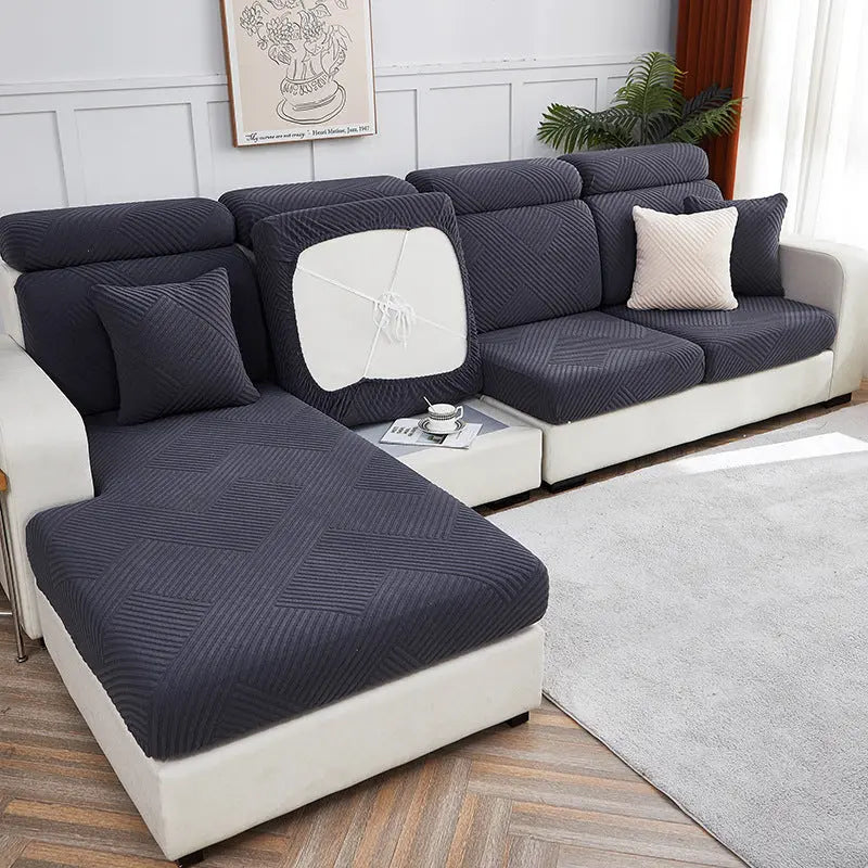 Housse Assise Canapé Extensible ZENOA Dark Gray-enlarge Three people