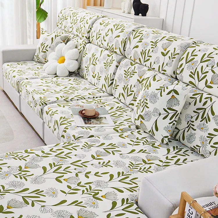 Housse Assise Canapé Imprimée SILKARA Bamboo Flower Rhyme-Extra Large Three People