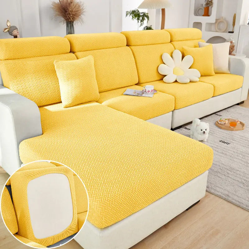 Housse Assise Canapé Moderne EVOLI Lemon Yellow-Headrest S