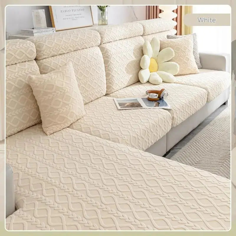 Housse Assise Canapé Élastique JACQUAARD Qingbo Beige-45x 45 Pillowcase