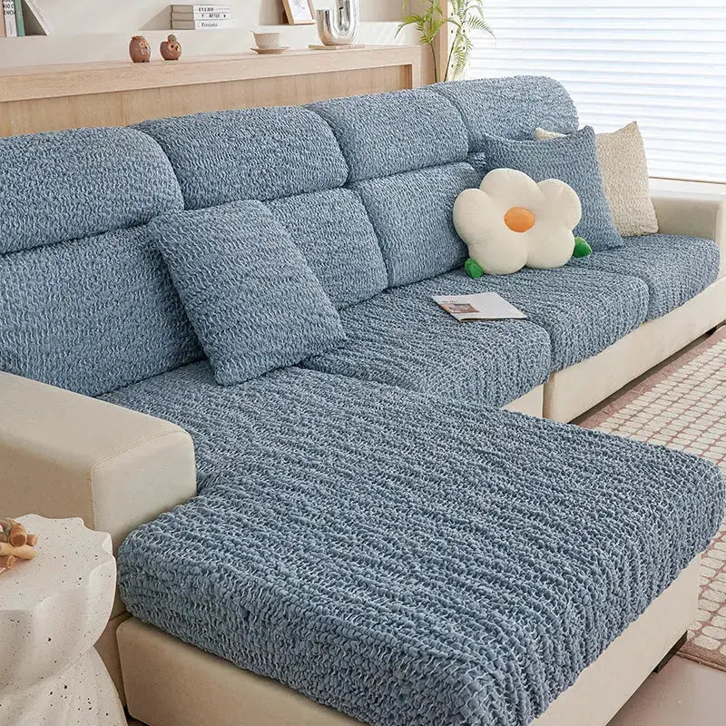Housse Assise Canapé Extensible SEERSU Blue-Plus Size Single