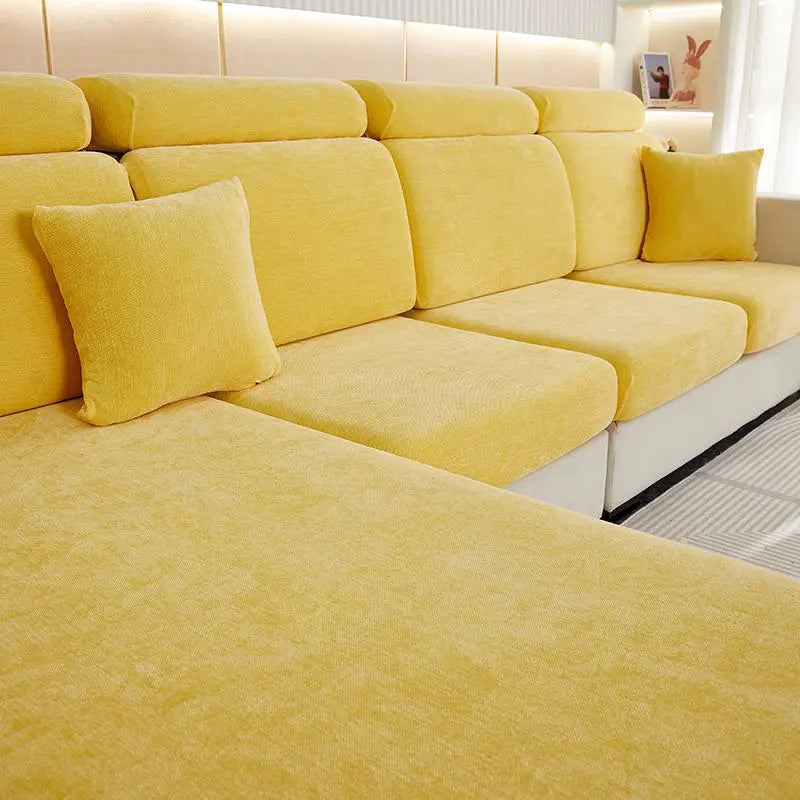 Housse Assise Canapé Minimaliste ZELINA Lemon Yellow-Large Double