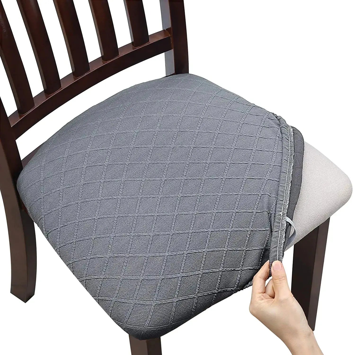 Housse Assise Chaise Moderne DIAMARA Light Gray-04 Style