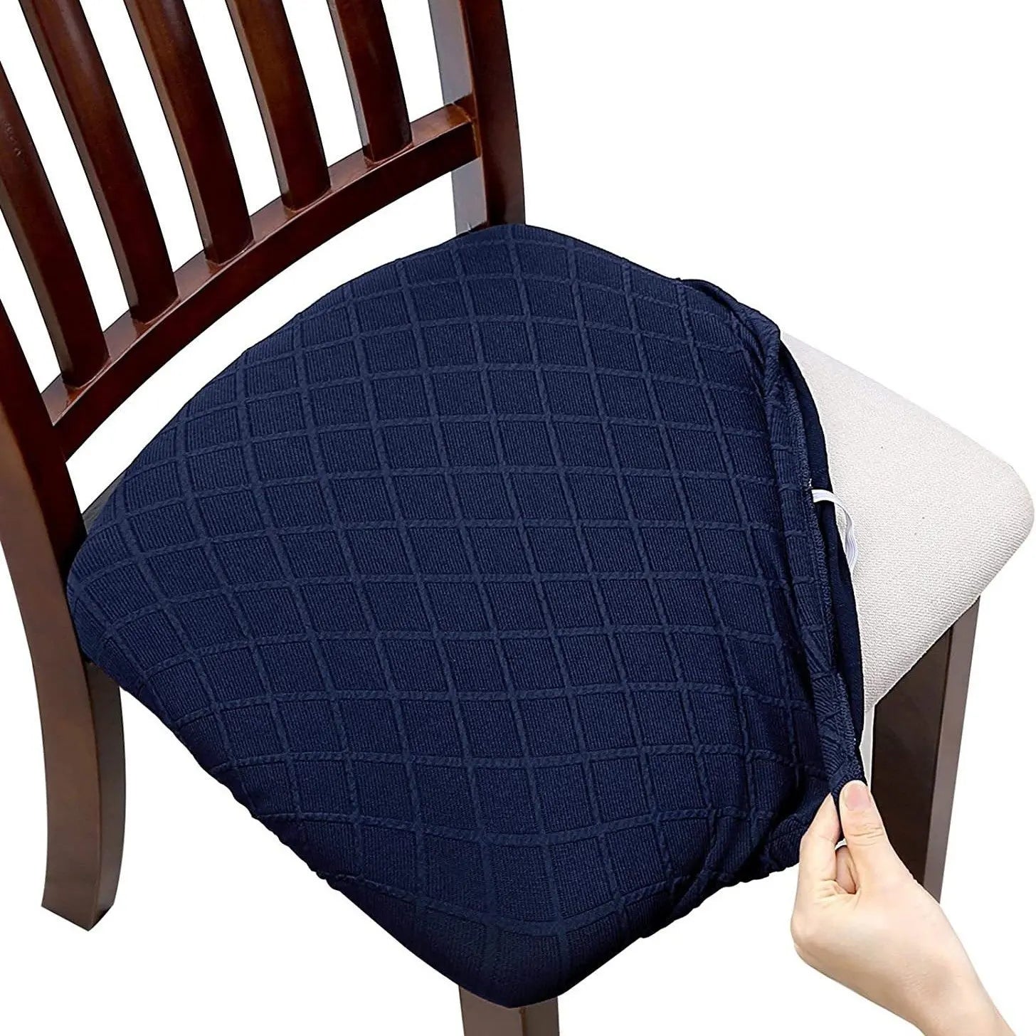 Housse Assise Chaise Moderne DIAMARA Navy Blue-04 Style
