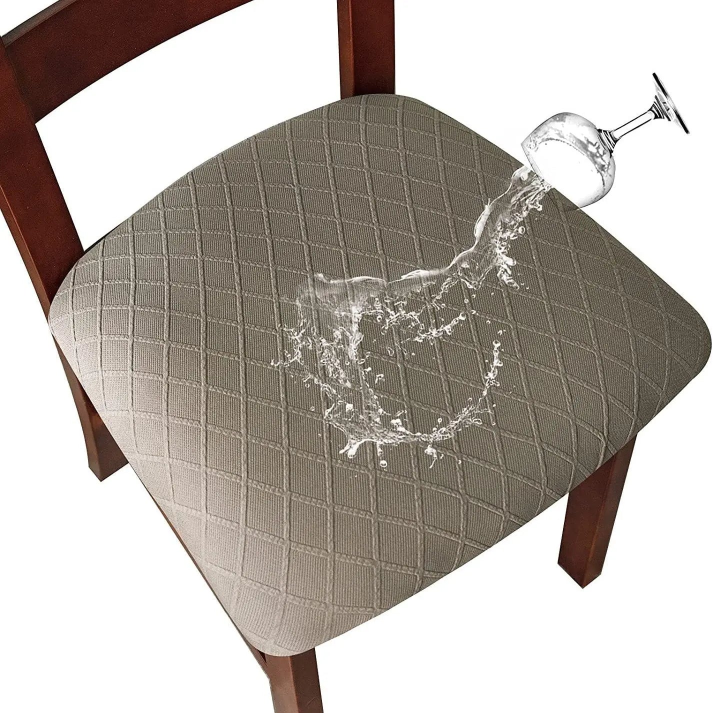 Housse Assise Chaise Moderne DIAMARA Taupe-04 Style