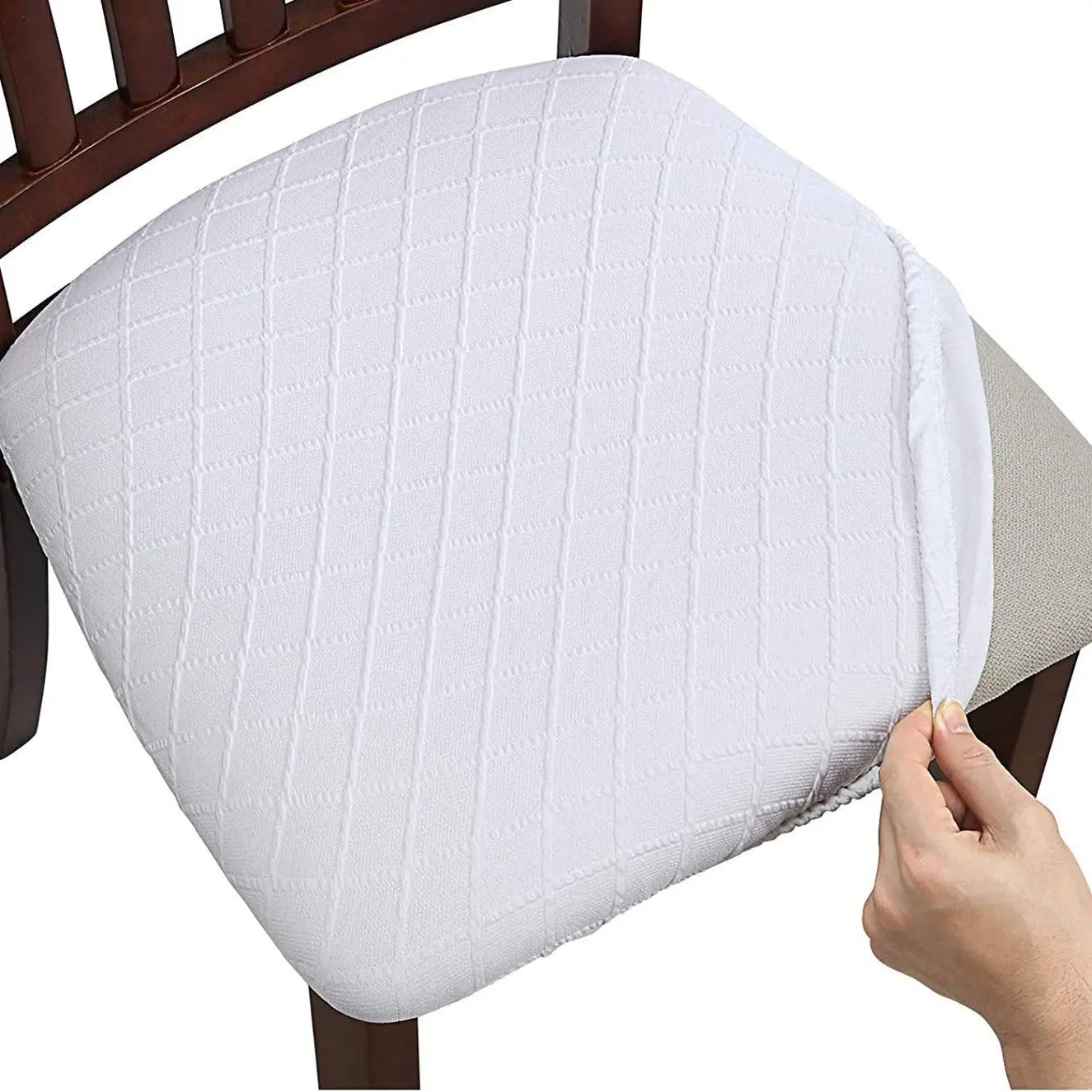 Housse Assise Chaise Moderne DIAMICO White-04 Style