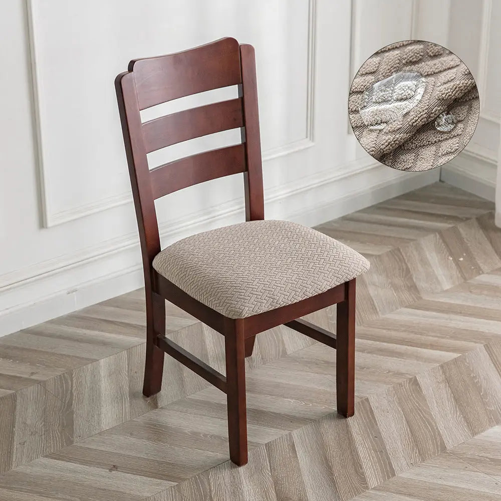 Housse Assise Chaise Velours Antidérapante VELINA Sand-48x48x8cm