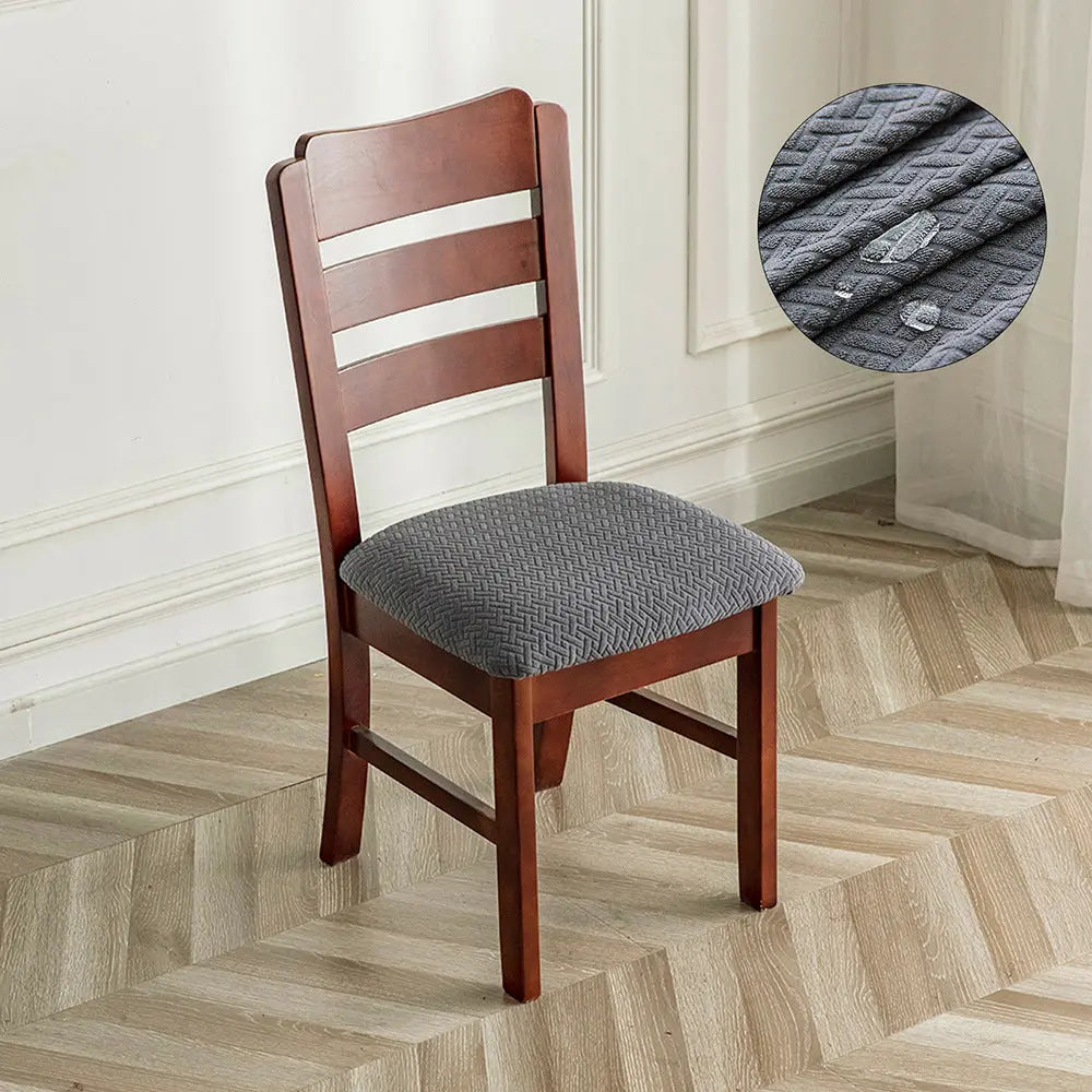 Housse Assise Chaise Velours Antidérapante VELINA Dark grey-48x48x8cm