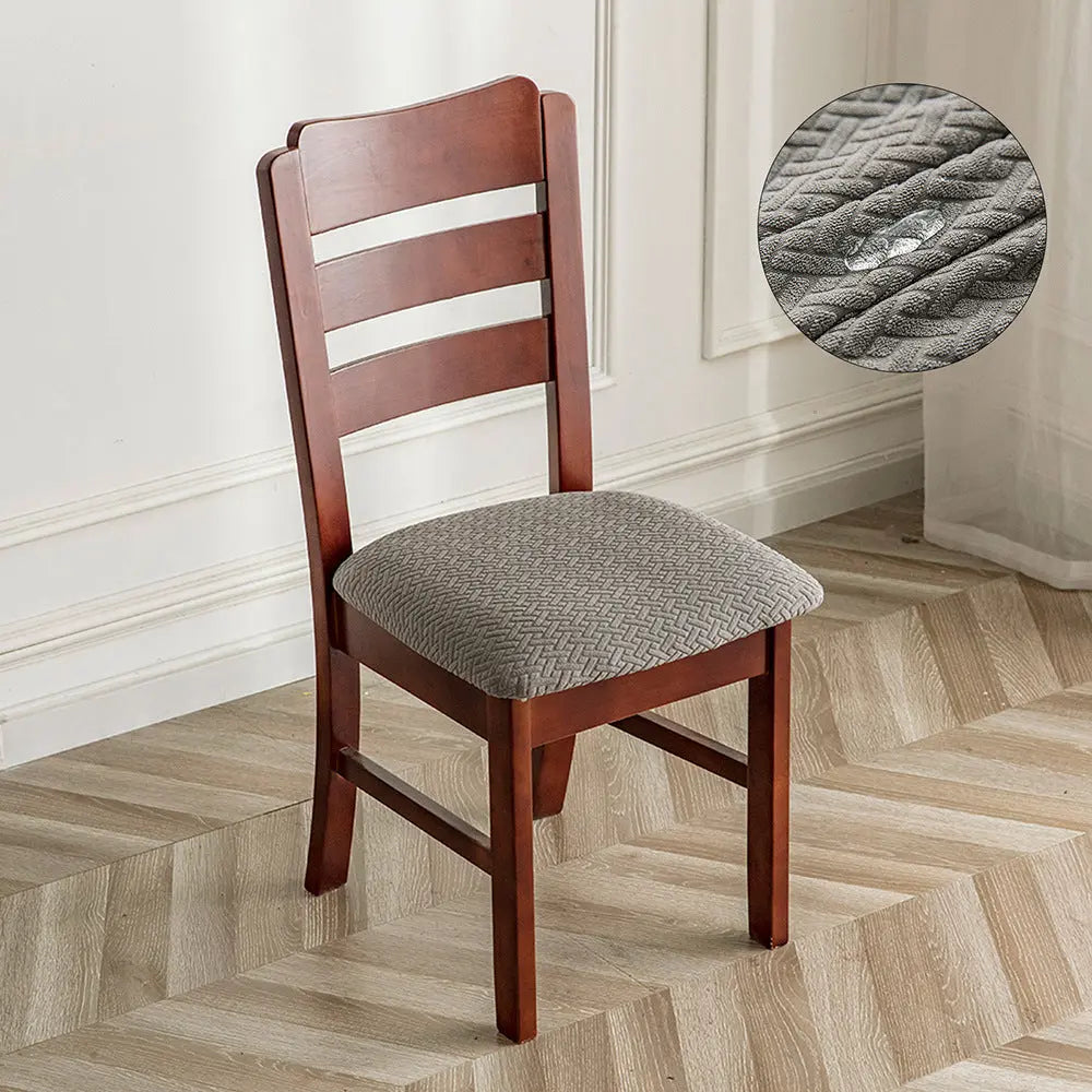 Housse Assise Chaise Velours Antidérapante VELINA Light grey-48x48x8cm