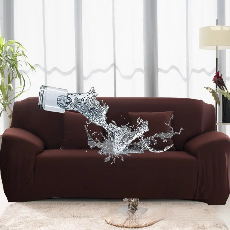 Housse Canapé Élastique Prono Brown-Double Sofa