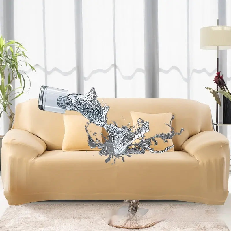 Housse Canapé Élastique Prono Beige-Single Sofa