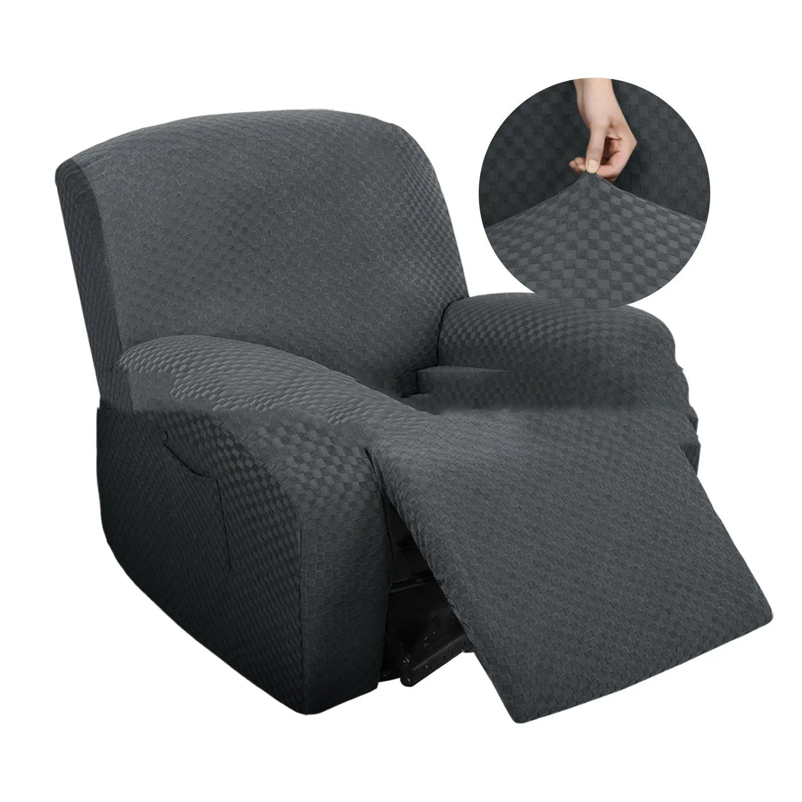 Housse Canapé Relax Extensible PALOMA Dark Gray-Single Seat