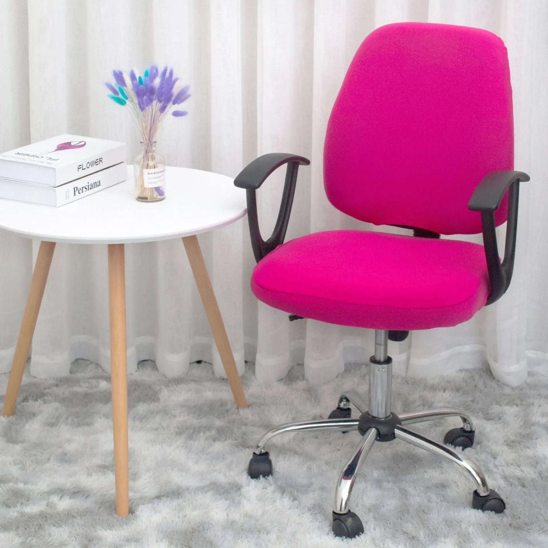 Housse Chaise Élastique ARENO Rose Red-Free Size