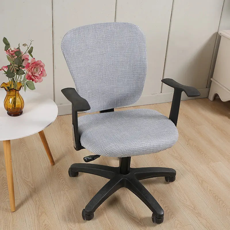 Housse Chaise Moderne SWIRL Linen Gray-Split Chair Cover