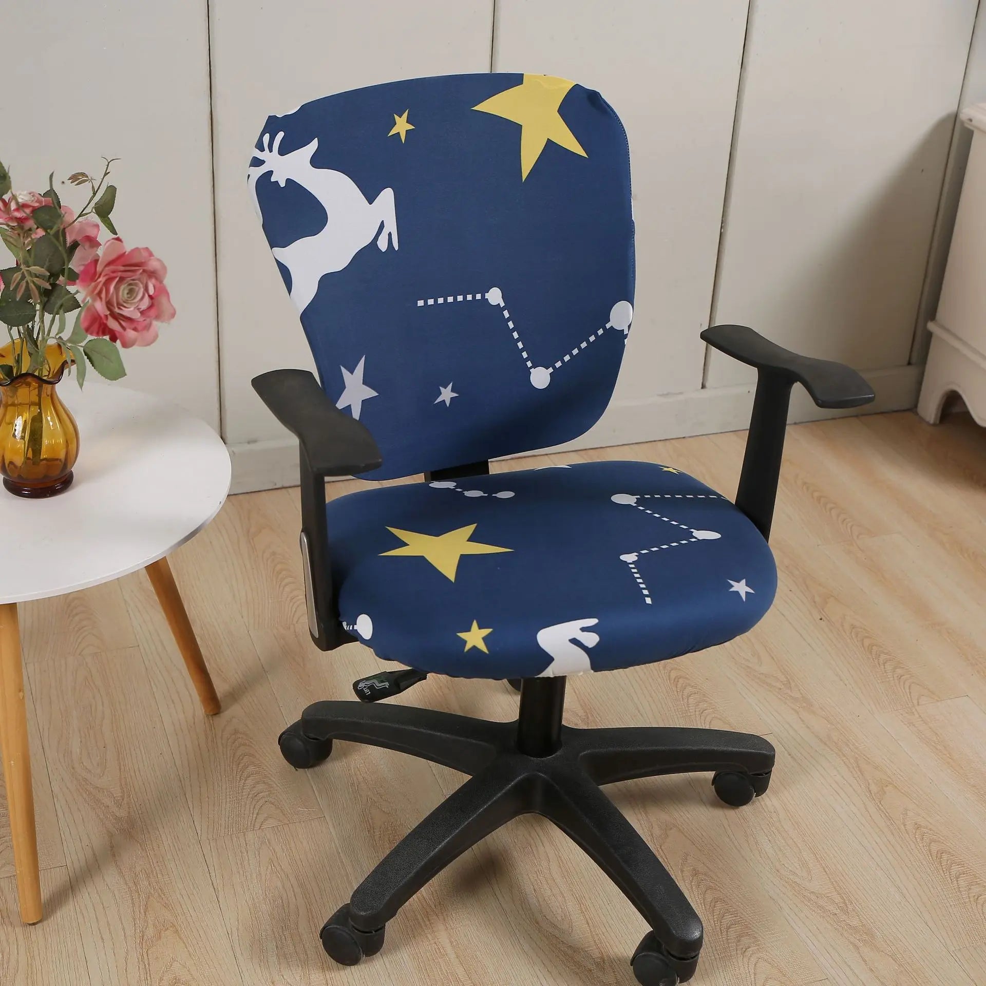 Housse Chaise Moderne SWIRL Blue Deer-Split Chair Cover